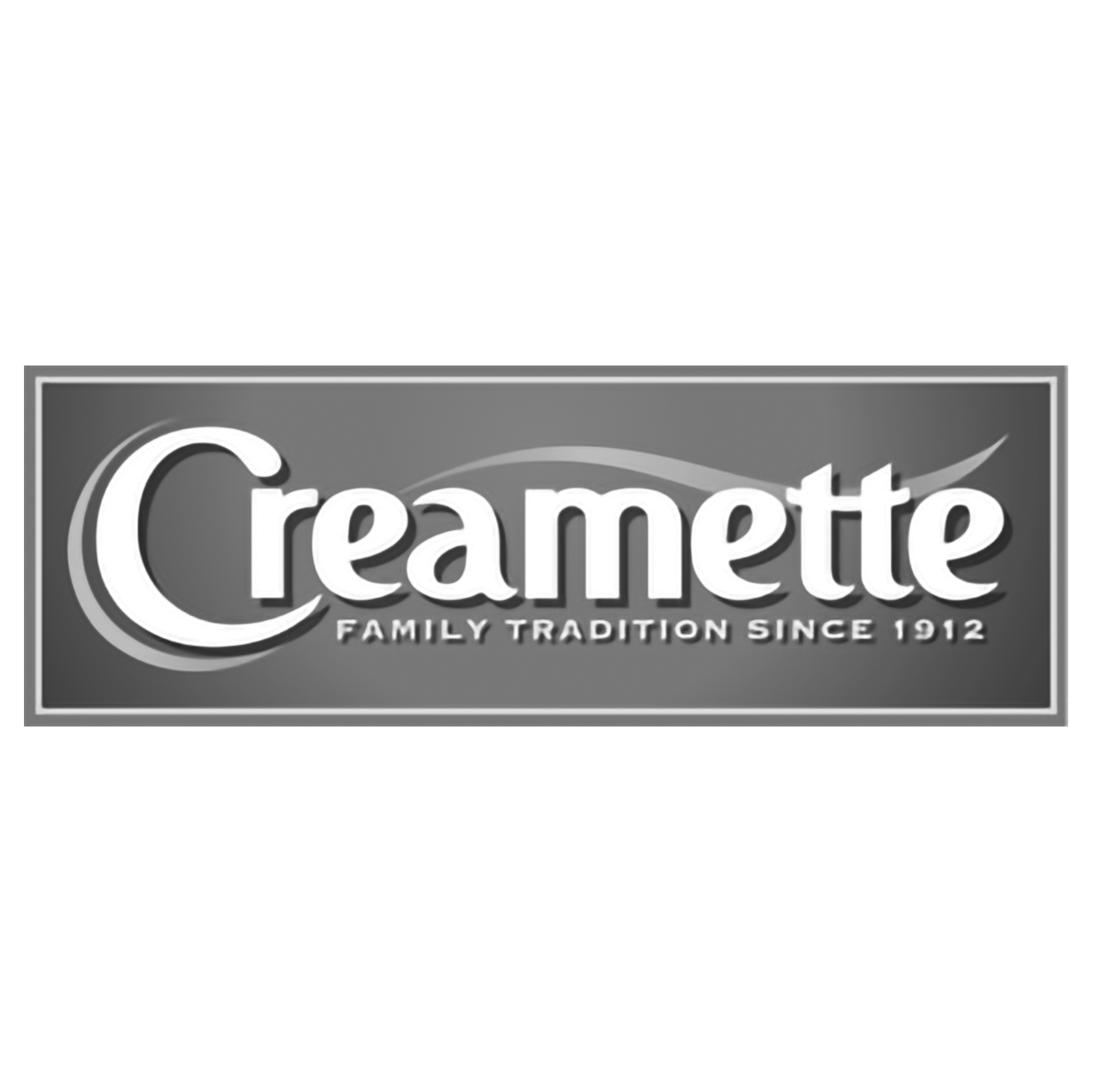 Black and white logo for Creamette pasta brand, with the text 'Family Tradition Since 1912'.