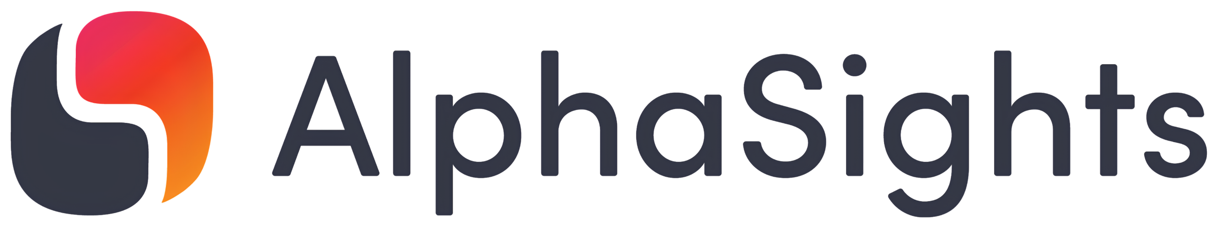 Logo of AlphaSights, a dark stylized lowercase 'a' with a red and orange gradient swirl on the left, followed by the company name in dark gray.