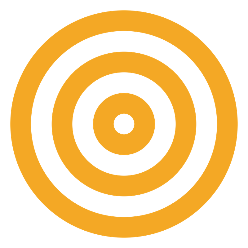 Orange and black concentric circles resembling a target or bullseye on a black background.
