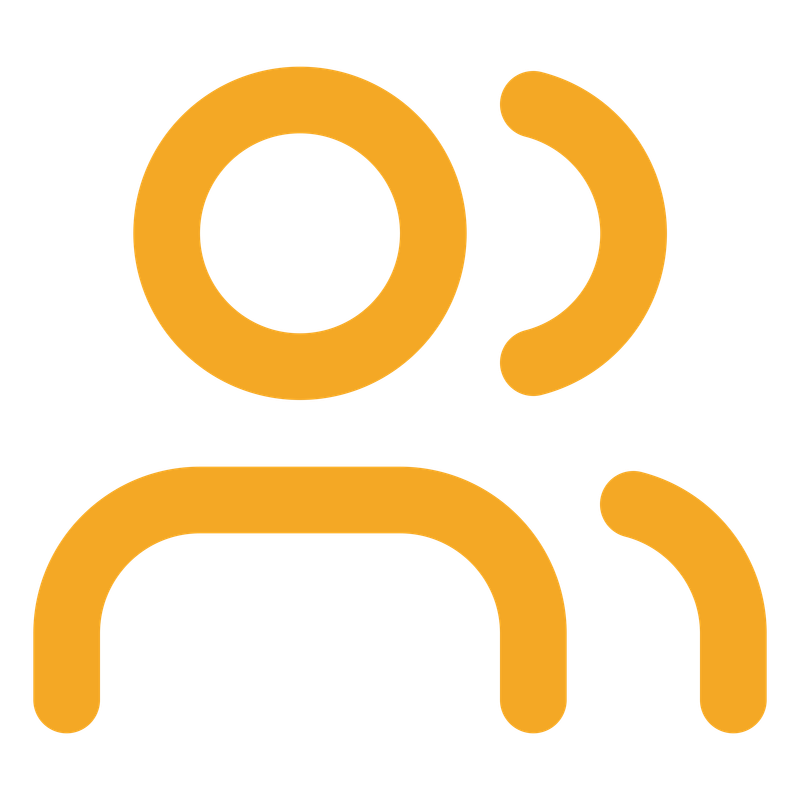 Icon of a person with a speech bubble.