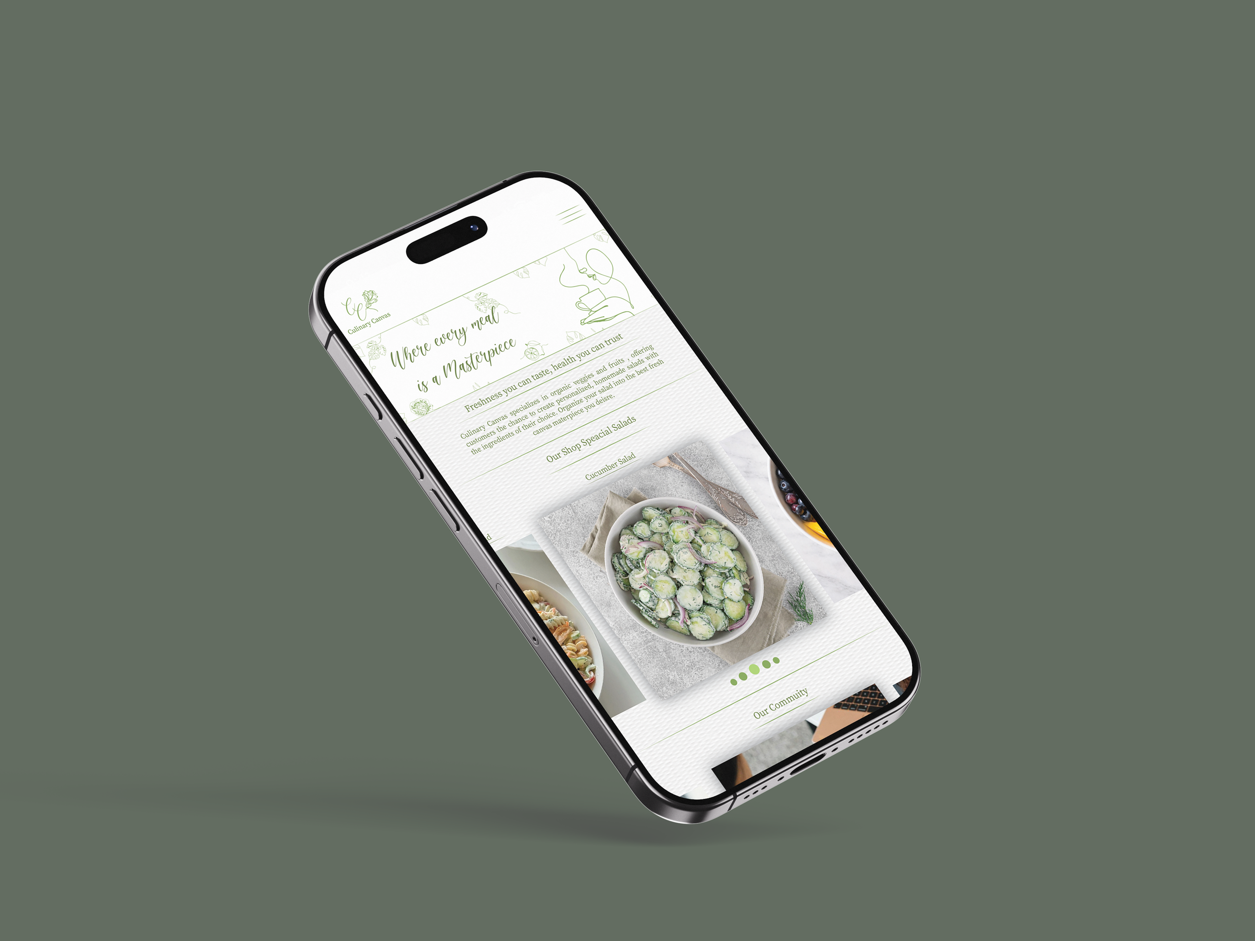 Culinary Canvas website (Phone Version)