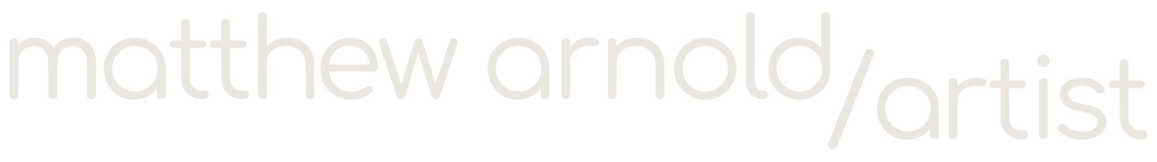 Black background with the name 'matthew arnold' and the word 'artist' in large, gray, lowercase letters.