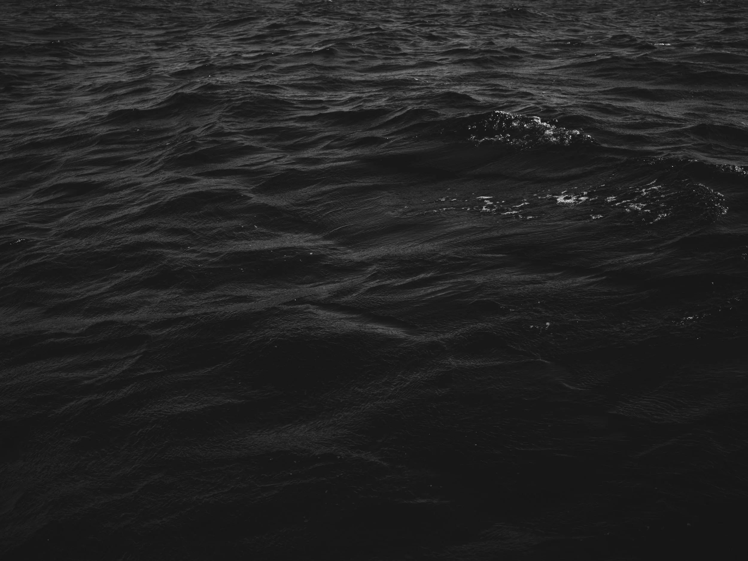 Dark ocean water with small waves and ripples.