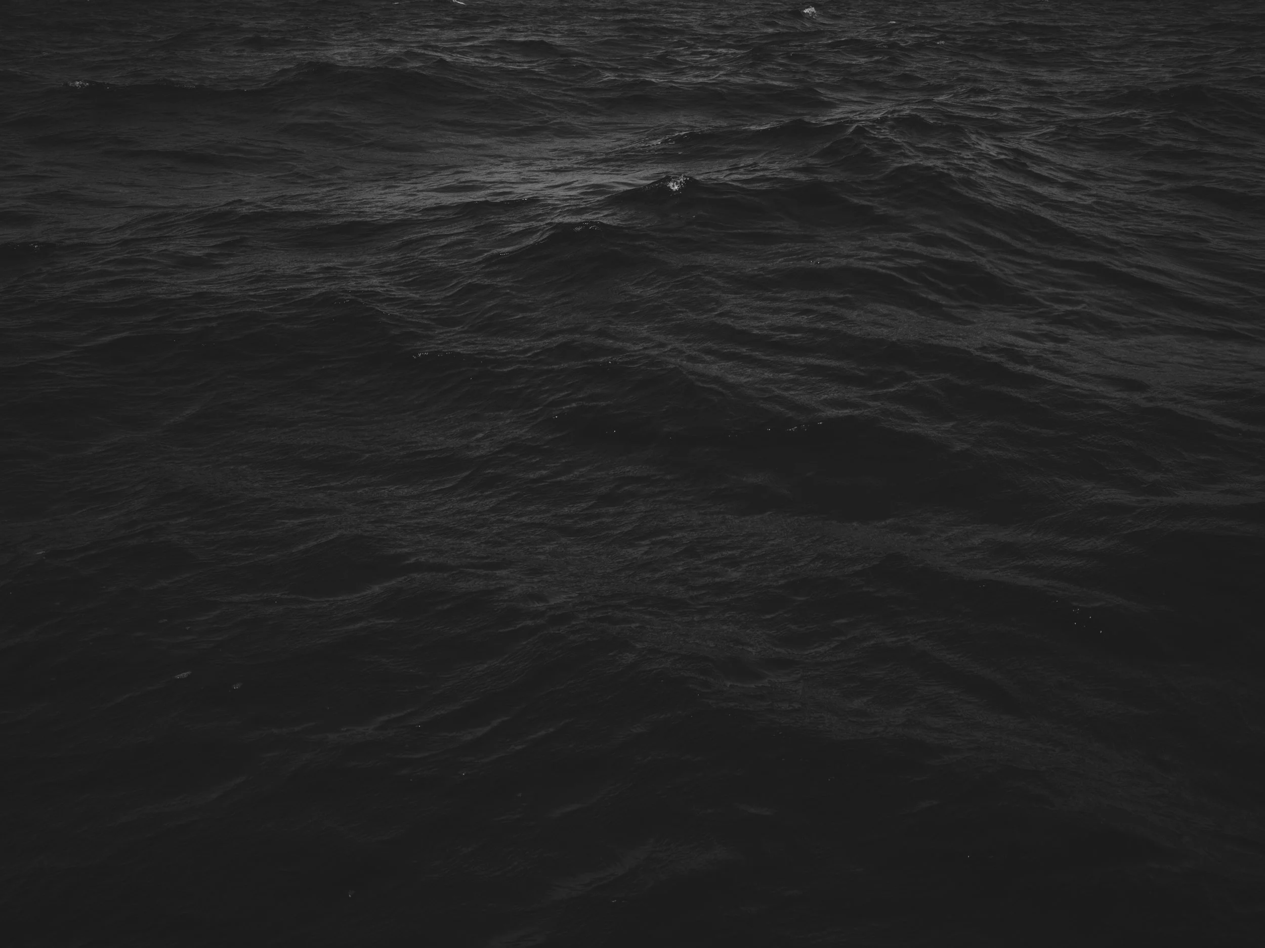 Glistening dark ocean waves under a cloudy sky.