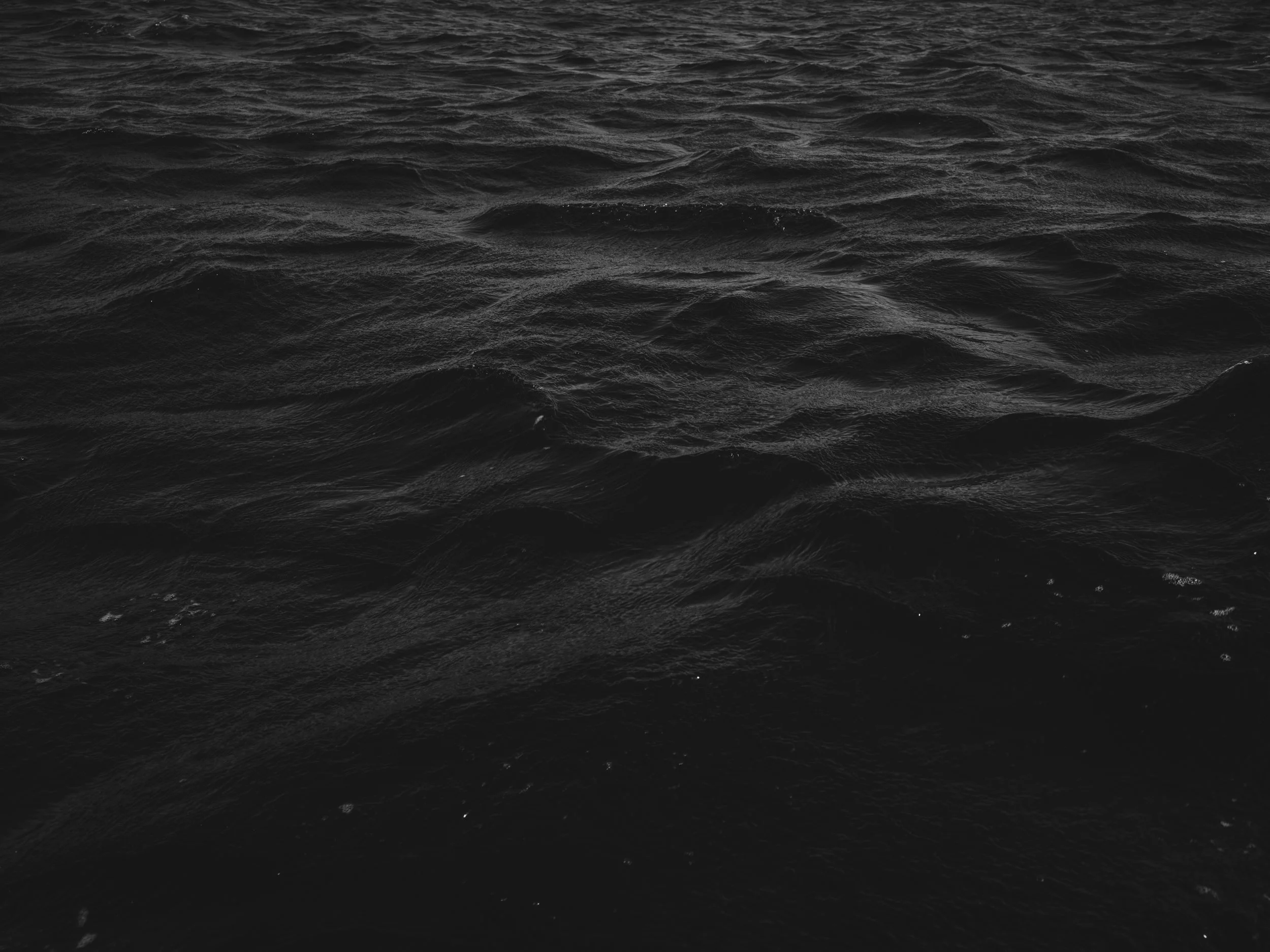Dark ocean water with small waves and ripples.