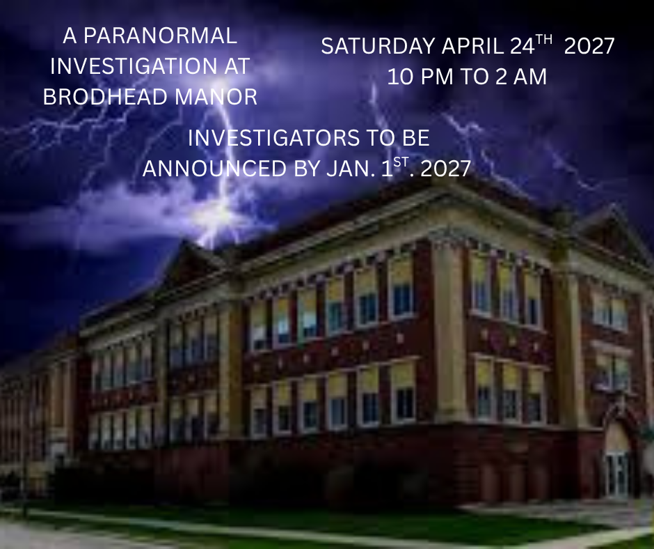 Brodhead Manor Saturday ghost hunt event graphic