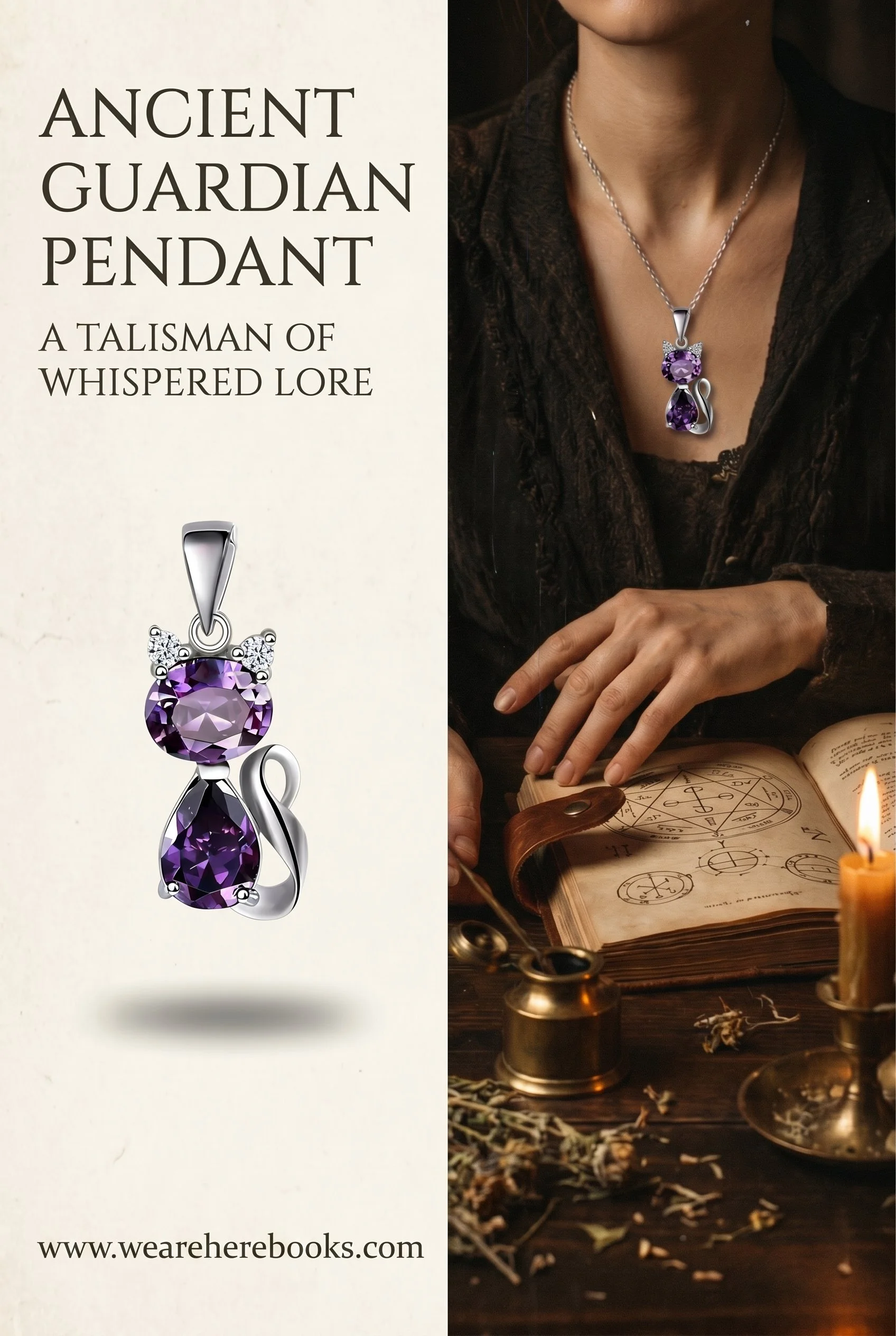 Ancient Guardian Cute Cat Pendant Necklace