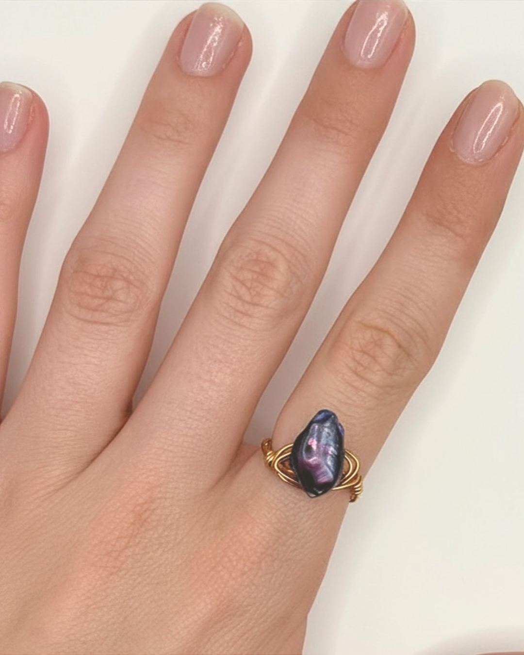Purple River Pearl Ring