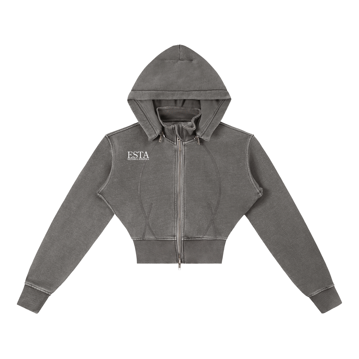 Vintage Washed Cropped Fleece Hoodie