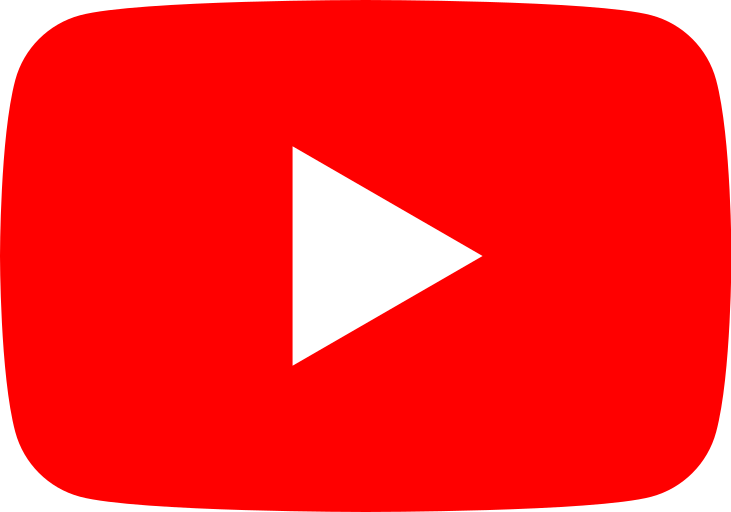A red rounded rectangle with a white triangle pointing to the right, representing the YouTube play button logo.