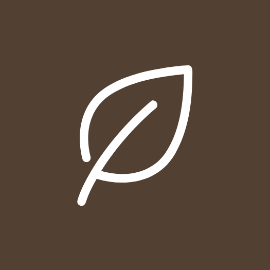 Icon of a leaf on a brown background.