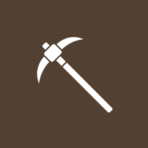 White snowflake icon on a brown background.