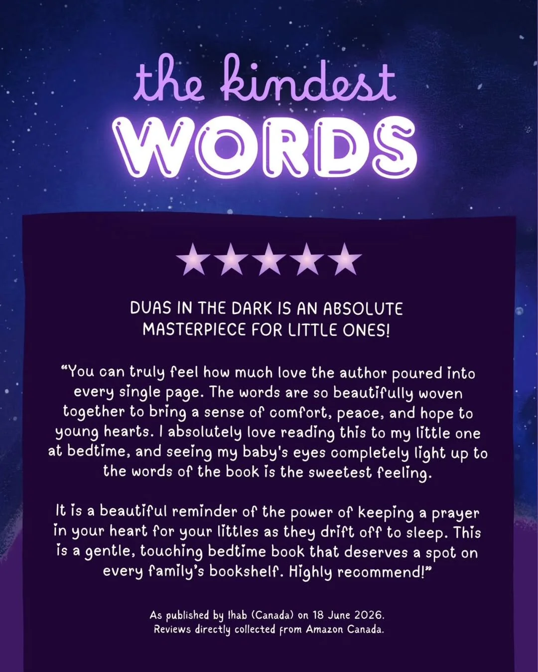 We keep glowing, we keep growing ✨️ 

Add Duas in the Dark to your children's bookshelf, Mamas and Babas. I promise you, you won't regret it 💜

Link in bio.