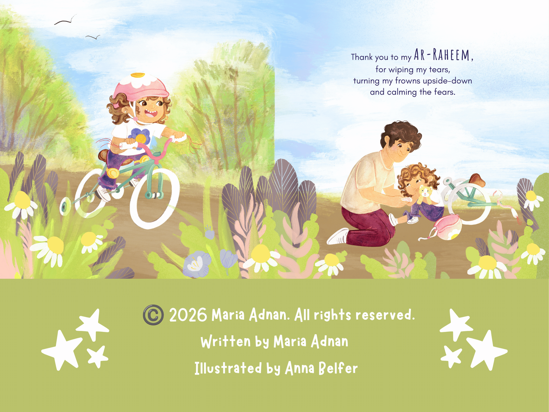 Childrens book interior pages by Maria Adnan illustrated by Anna Belfer