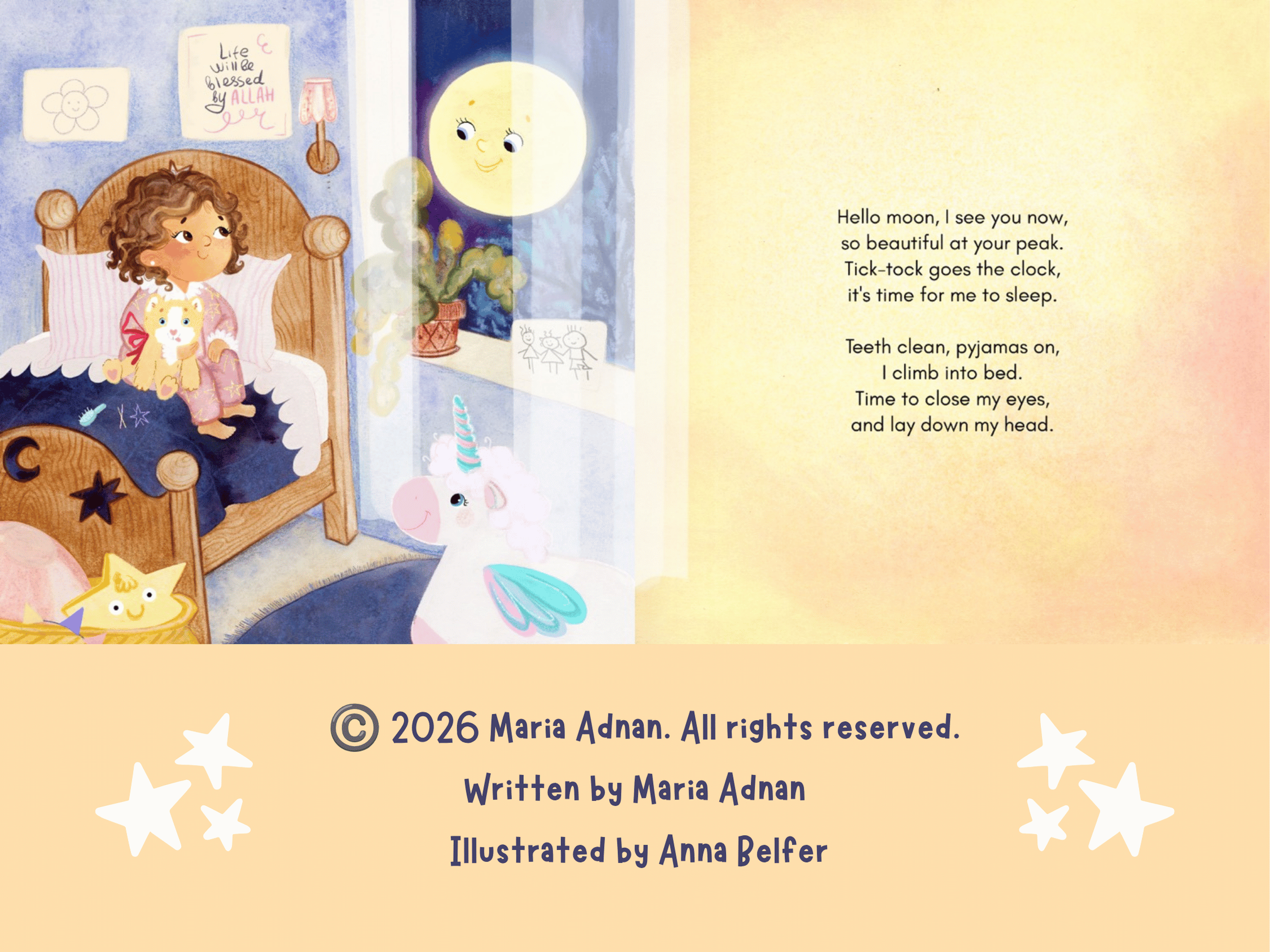 Childrens book interior pages by Maria Adnan illustrated by Anna Belfer