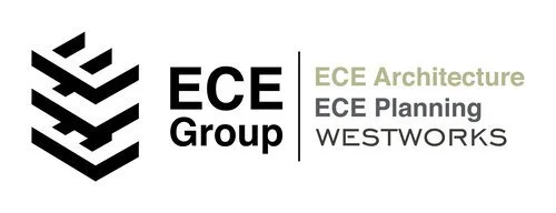 Logo of ECE Group with text ECE Architecture, ECE Planning, and WESTWORKS.