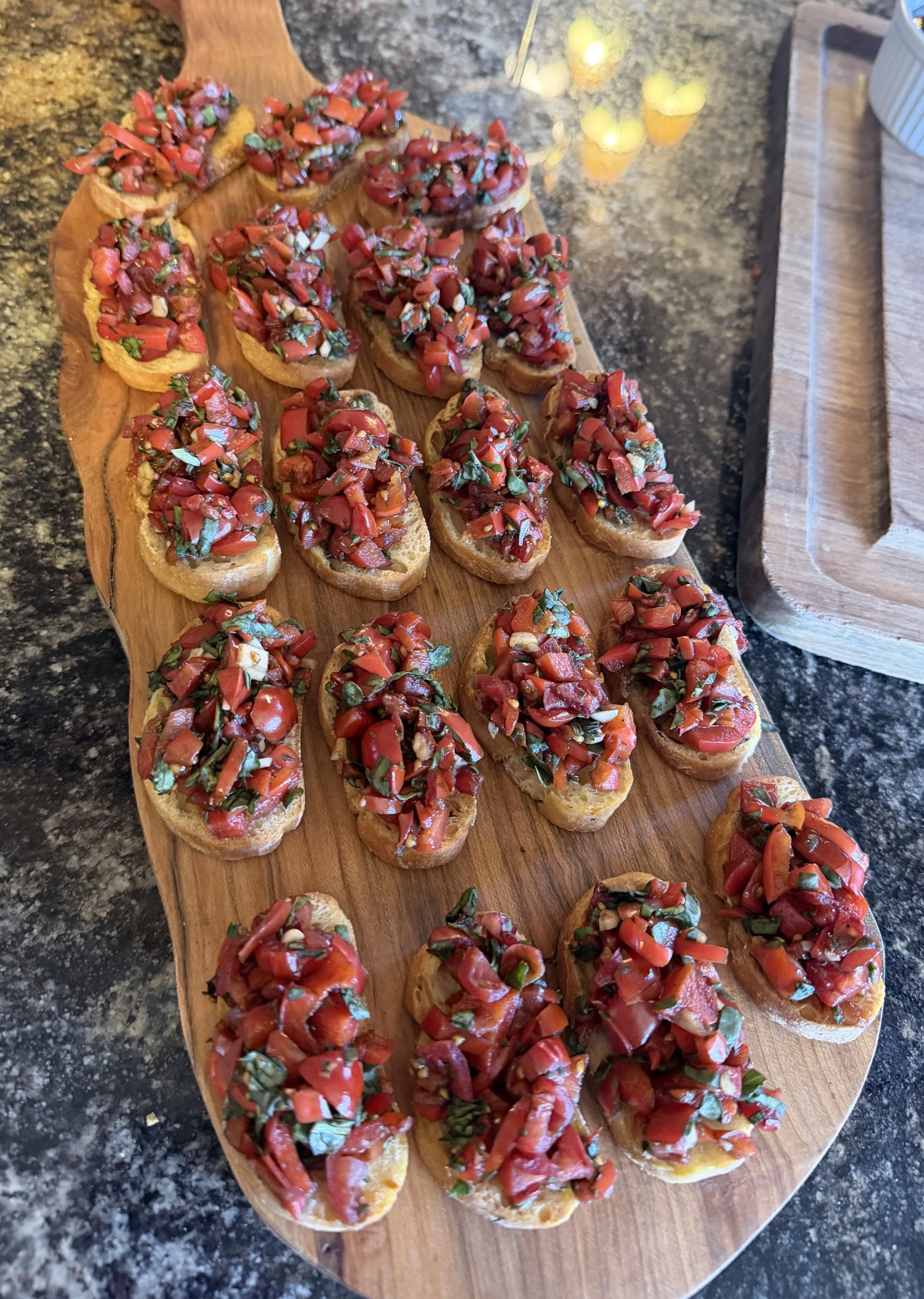 Red Pepper & Tomato Bruschetta Bites