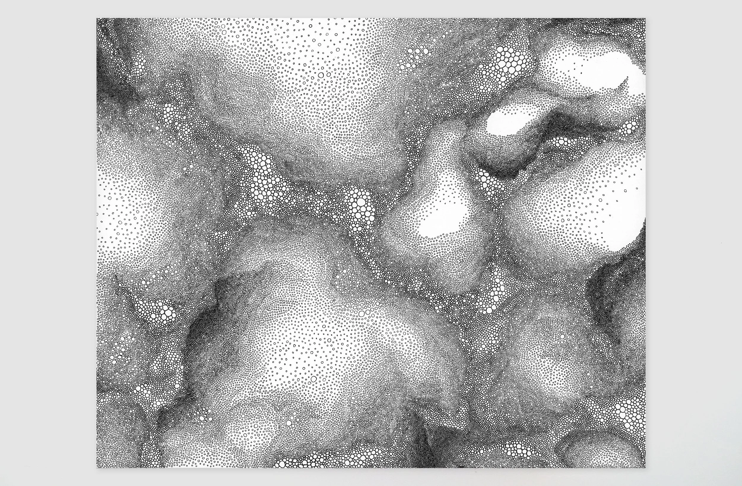   Waiting for the Fog to Clear (2022)  
Ink on paper | 17" x 14" 