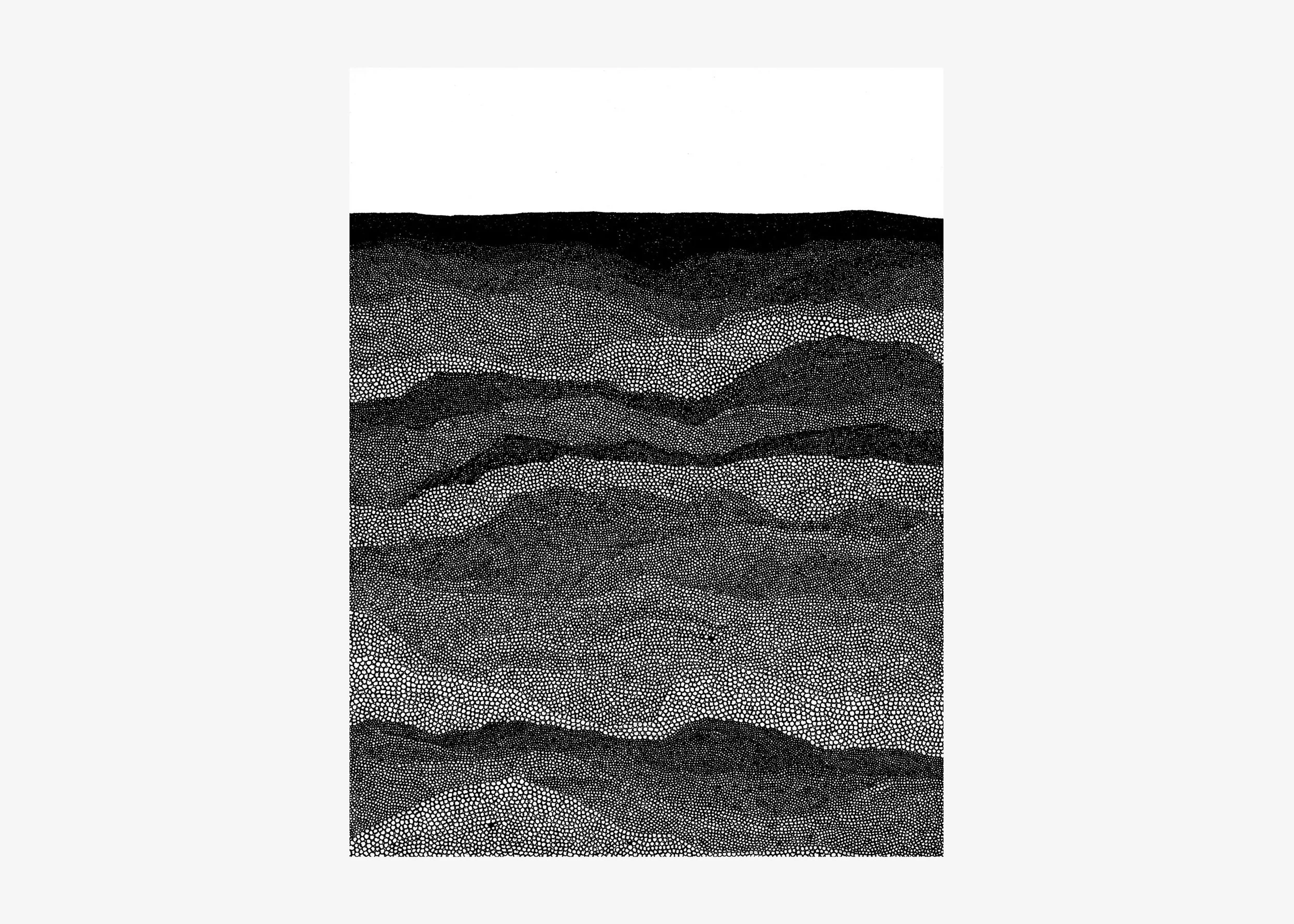   Hidden Layers (2022)  
Ink on paper | 9" x 12" 