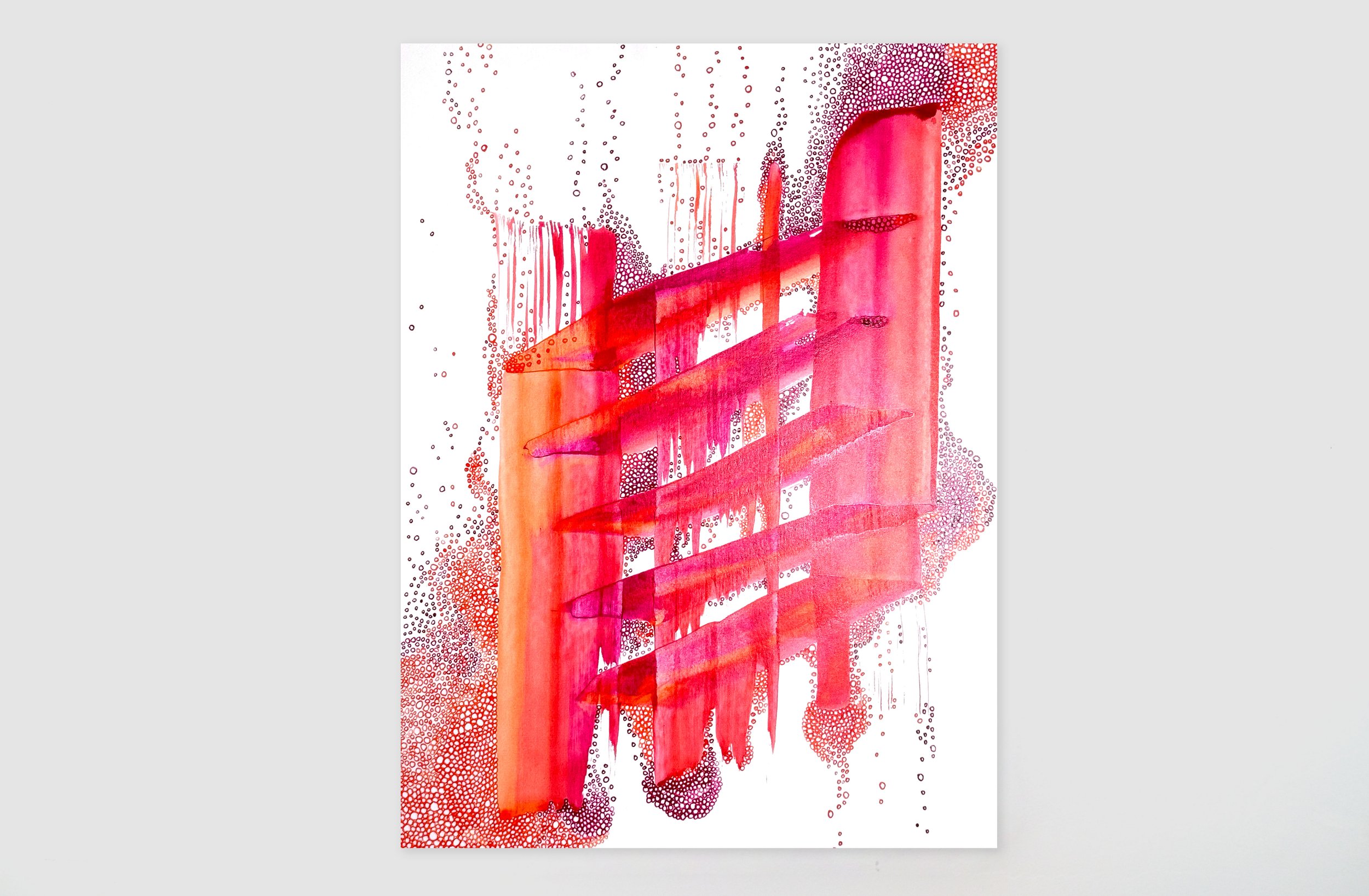   Softening the Edges (2026)  
Ink on paper | 9" x 12" 