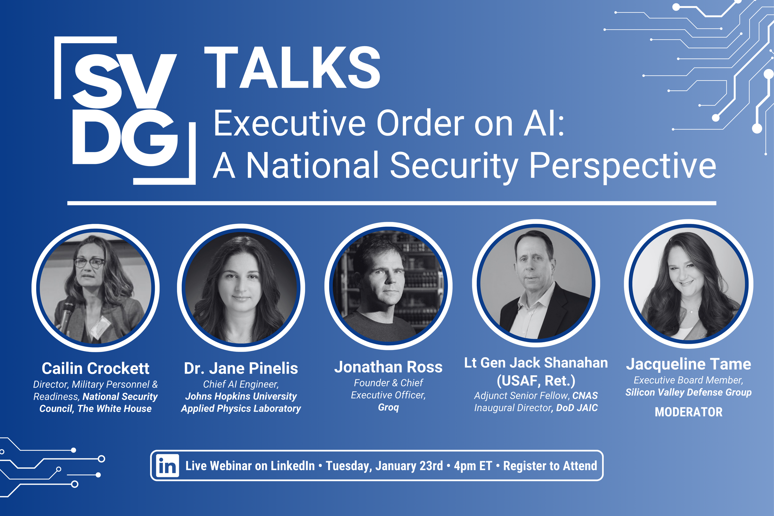 Webinar: SVDG Talks, “Executive Order on AI: A National Security Perspective”