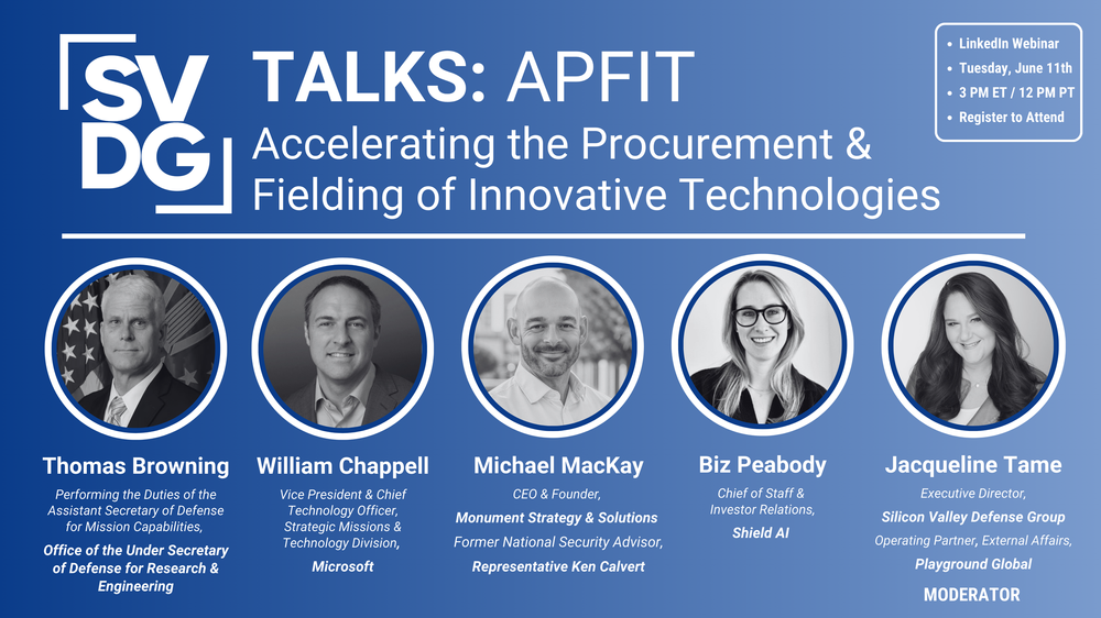 Webinar: SVDG Talks APFIT: “Accelerating the Procurement & Fielding of ...