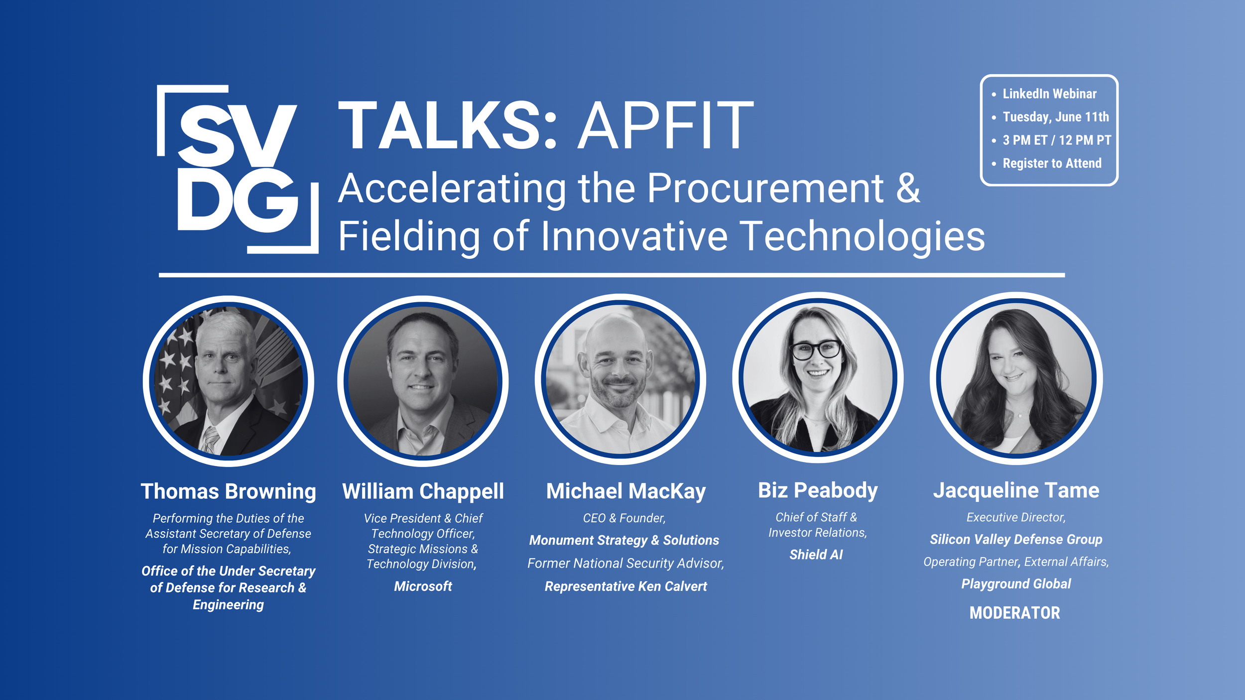 Webinar: SVDG Talks APFIT: “Accelerating the Procurement &amp; Fielding of Innovative Technologies”