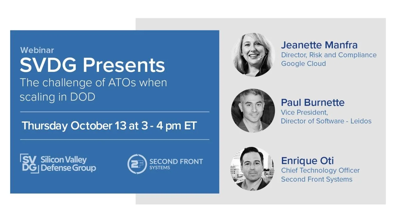SVDG Presents: The challenge of ATOs when scaling in DOD