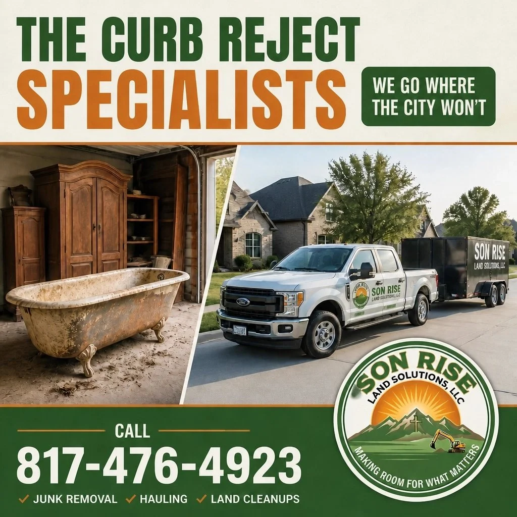 CITY LEFT IT BEHIND? WE WON'T. 🚛💪

Ever put something out for bulk pickup only to find a "sorry, too heavy" tag on it the next morning? We know the frustration. Most city services only take what's "curb-ready" and easy to toss. 