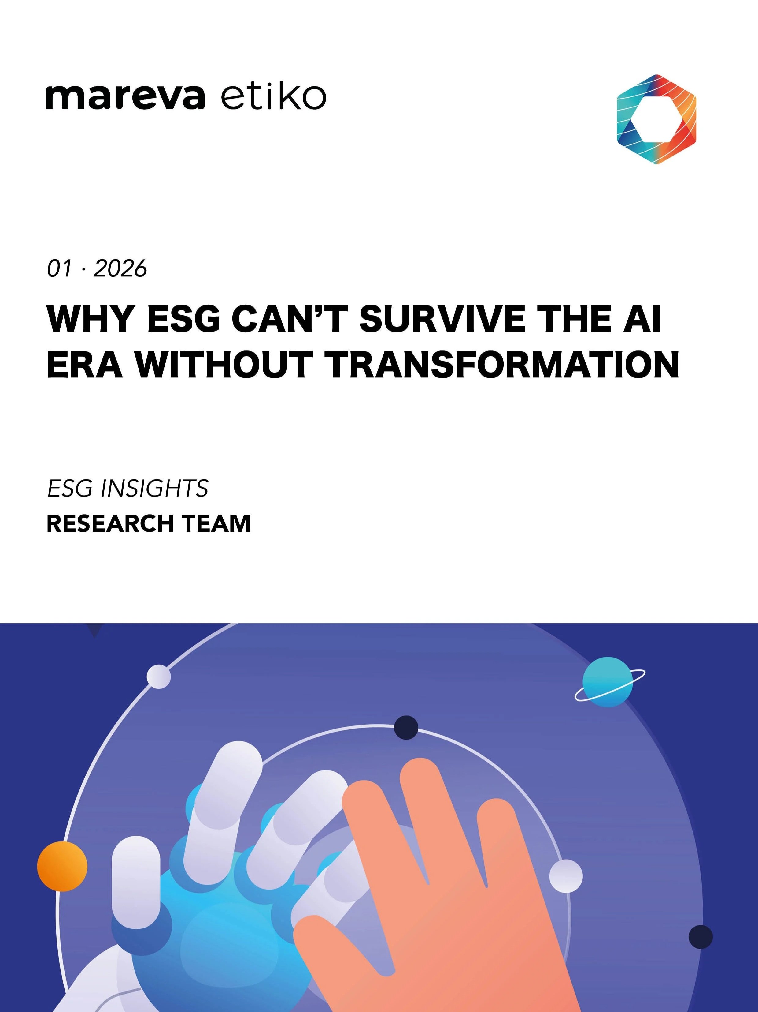 Article 'Why ESG Can't Survive the AI Era Without Transformation' · Mareva Etiko · ESG Excellence · Insights on Sustainability · ESG AI Readiness · ESG Transformation · Research and Publications on ESG, CSR, Impact Investing and Sustainability
