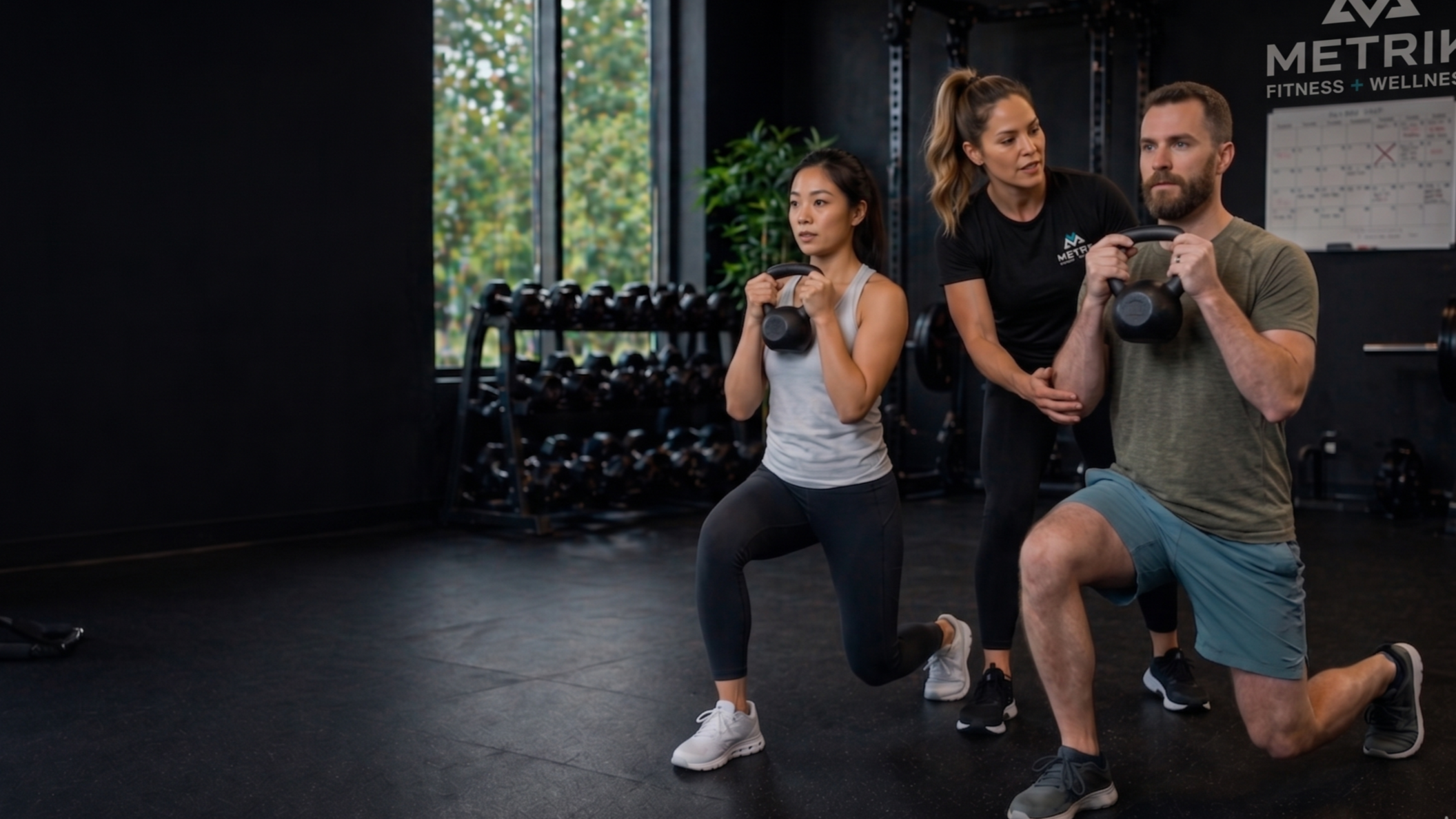 Clients working with a trainer in a personalized program tailored for them