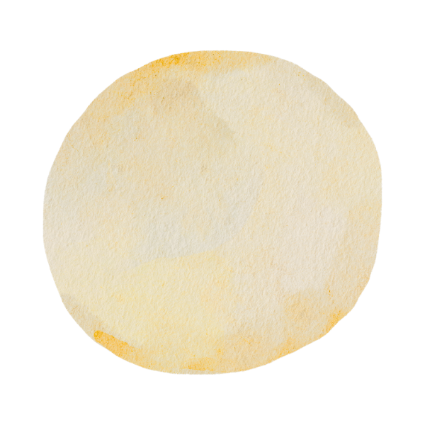A round, beige watercolor paper with uneven color distribution and textured surface.