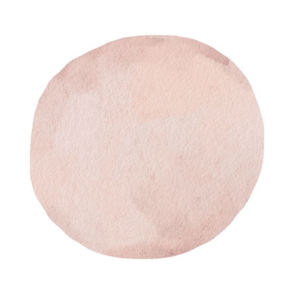 Watercolor painting of a light pink circle.