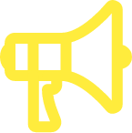 Megaphone icon representing mobilizing community action