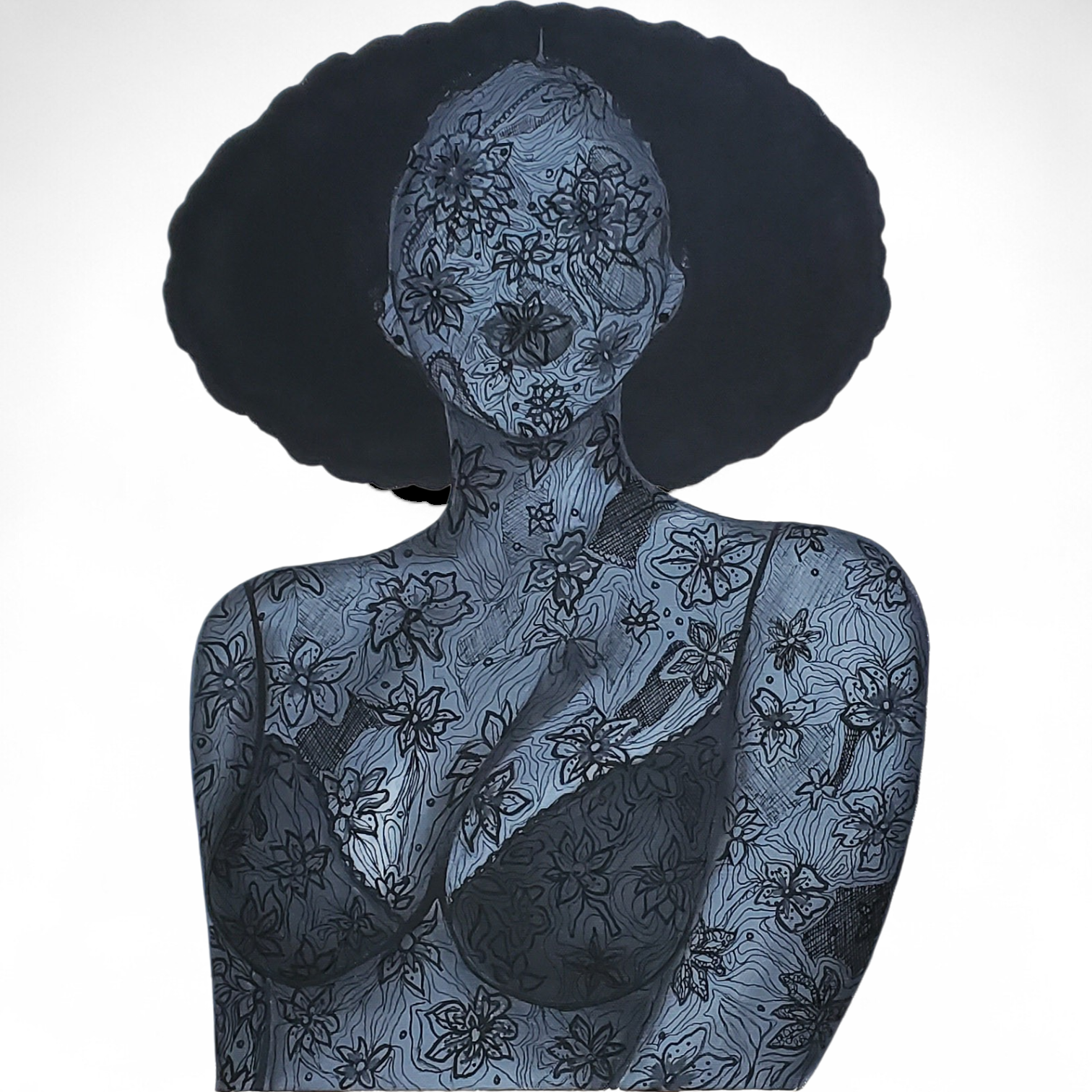 Black Woman, softly 18x24