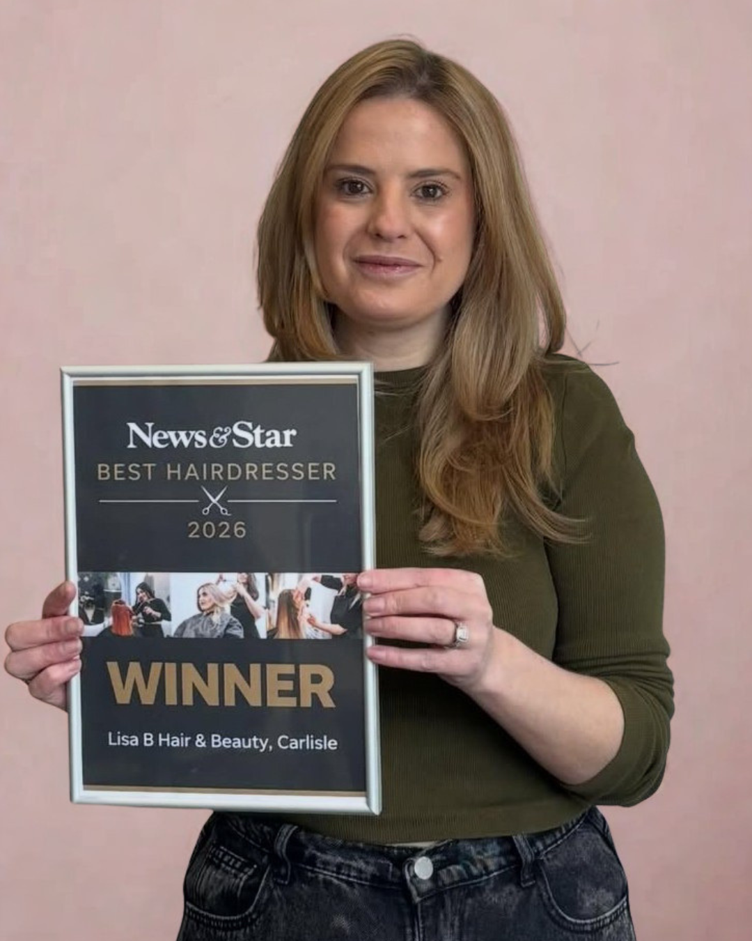 News & Star Best Hairdresser 2026 Winner Lisa B Hair & Beauty Carlisle Cumbria UK.