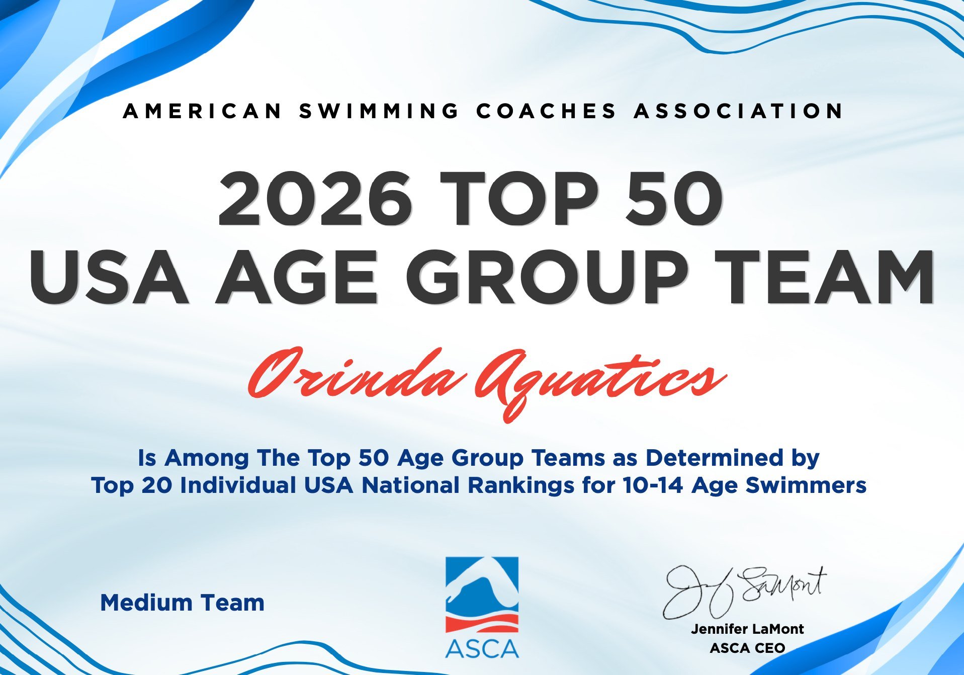 🏊&zwj;♂️🏆 Orinda Aquatics Continues to Rank Among the Nation's Best! 🏆🏊&zwj;♀️ For the second consecutive year, Orinda Aquatics has earned recognition as one of the Top age group swim teams in the country. We are proud to be ranked the ✨#3✨ in th