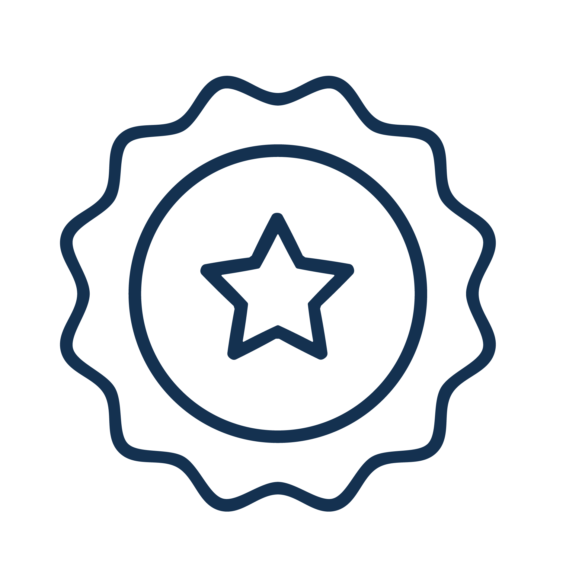 Neon sign outline with star and concentric circles design, glowing in blue with a black background.