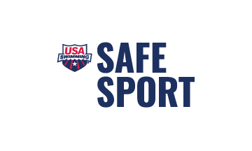USA Swimming logo with the words "SAFE SPORT" in bold letters.
