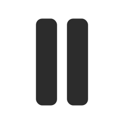 two dark parallel bars, pause symbol, representing the space between what was and what's next