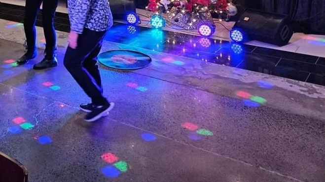 Lights on a dance floor