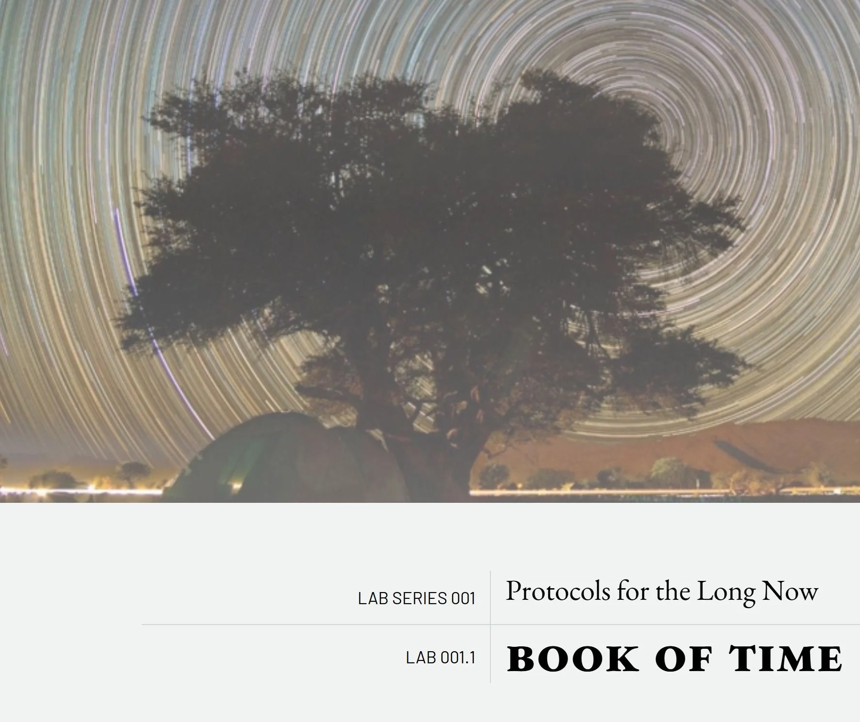 The Long Now Book of Time Lab