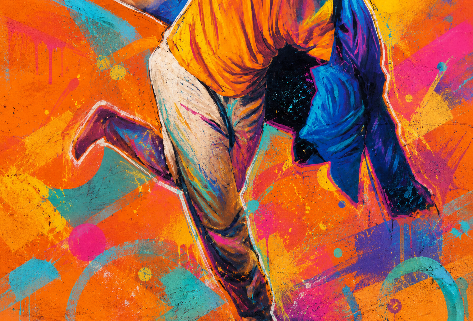 Colorful man dancing