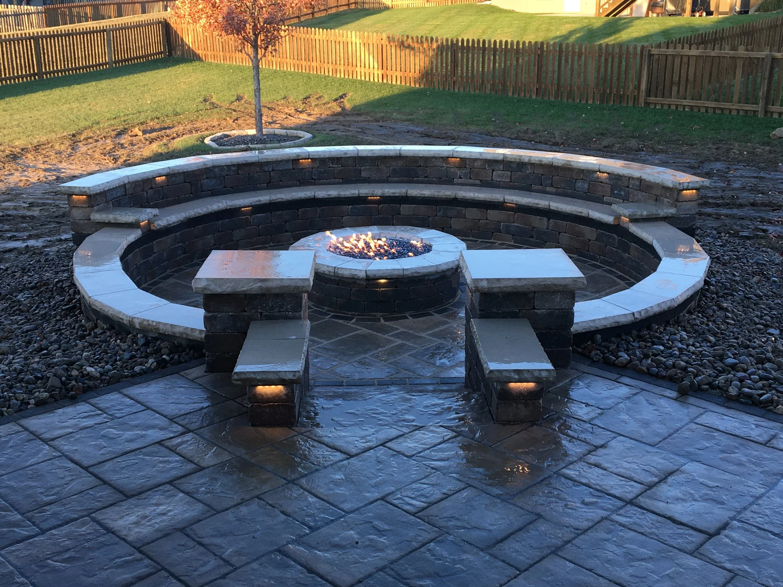 Fire feature from a project Jake worked on before founding Show Me Stoneworks.