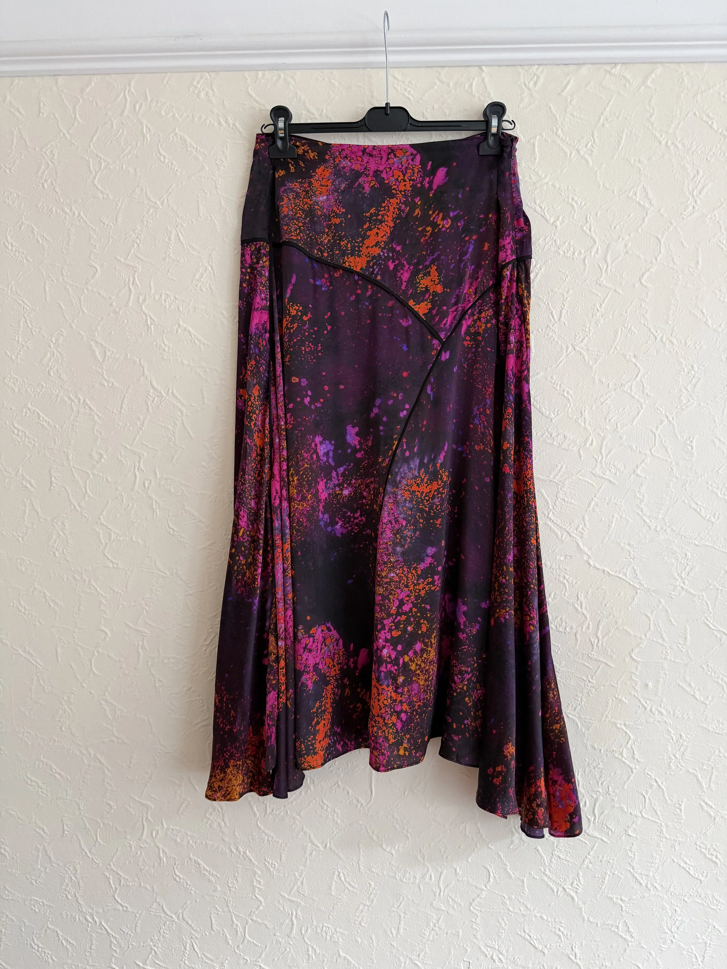 Jigsaw multicoloured silk midi skirt 10