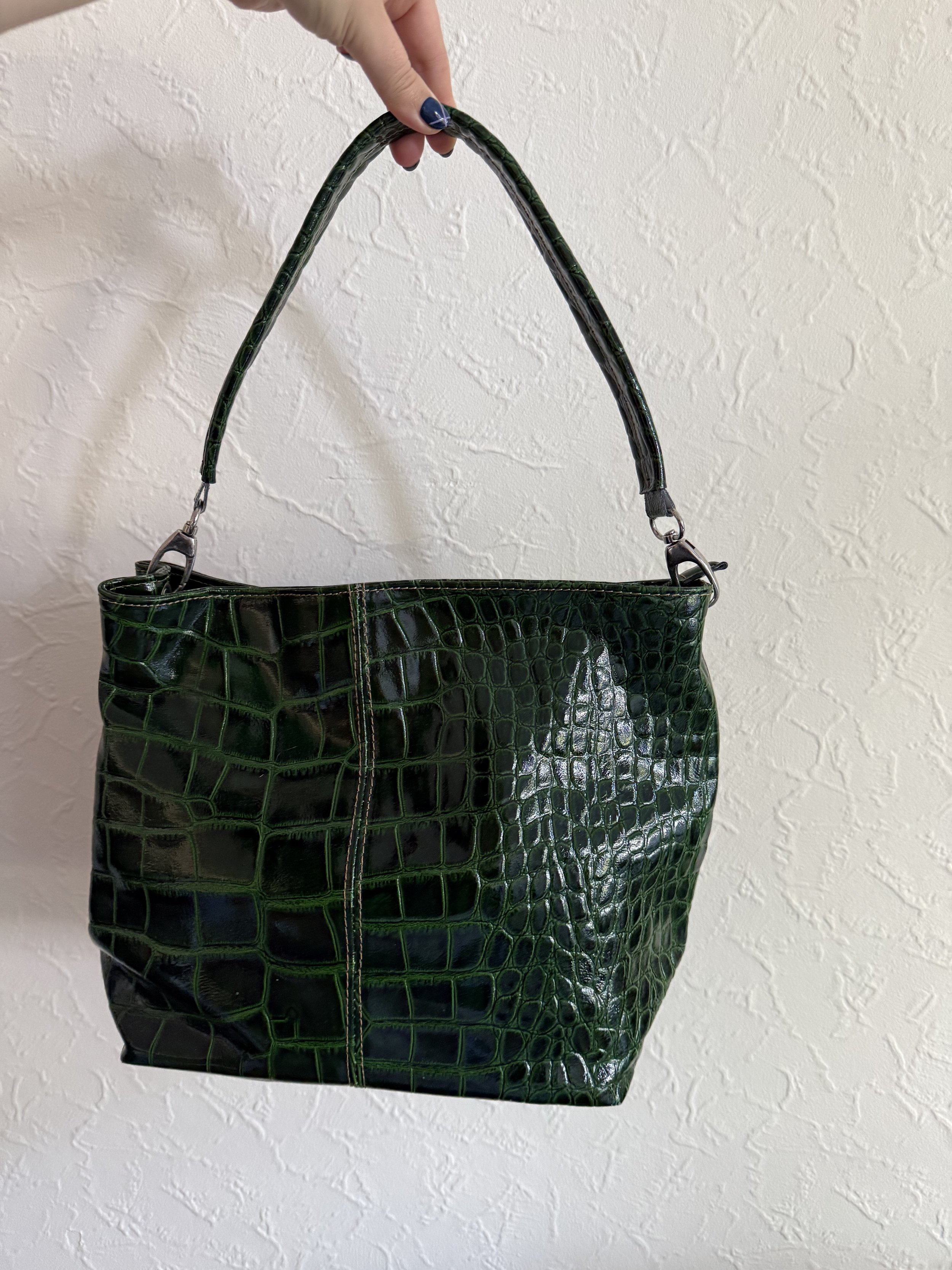 Made in Italy Emerald Green Leather Bag