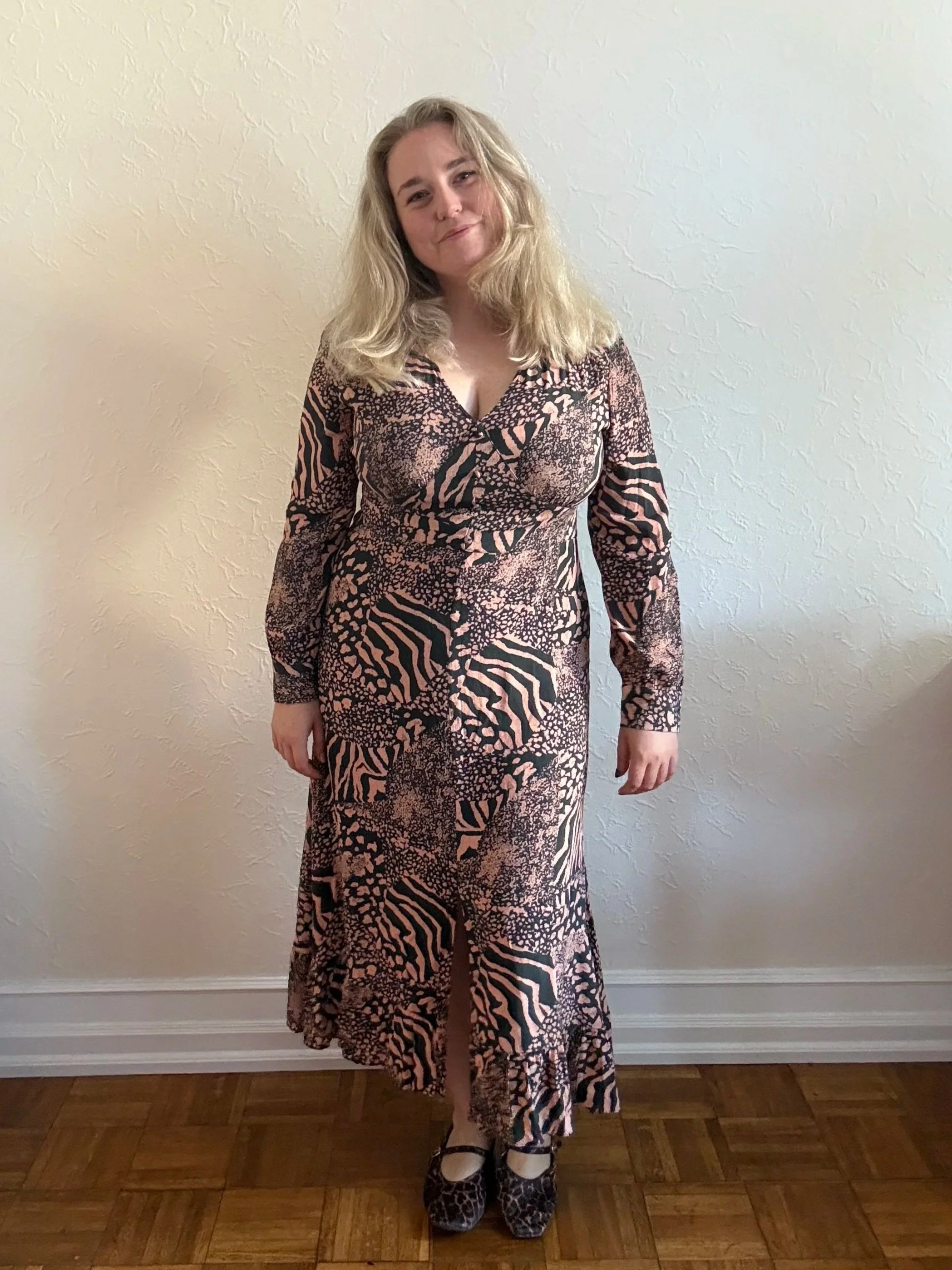 Whistles Multicolour Patchwork Animal Midi Dress 16