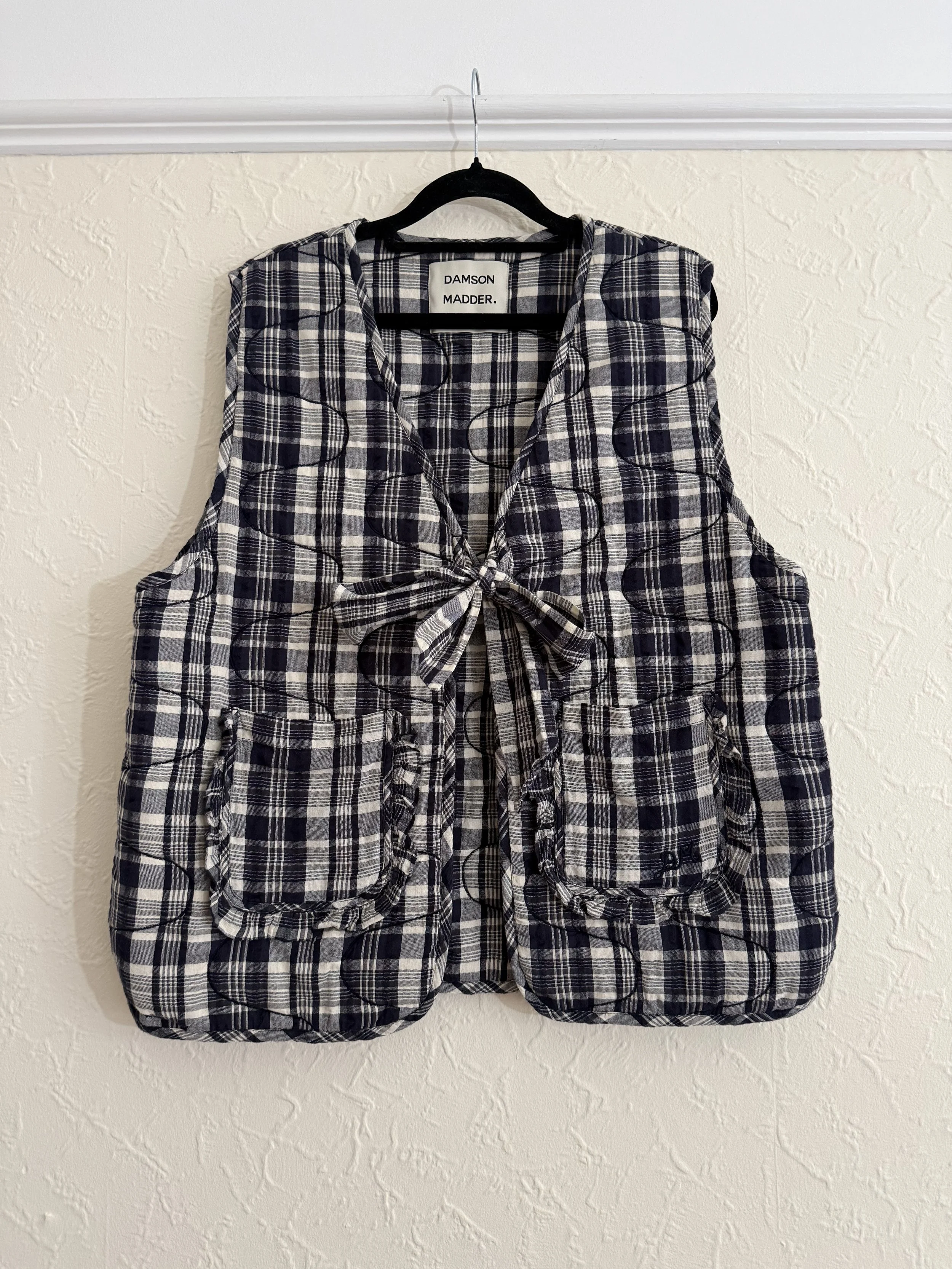 Damson Madder Blue Checked Gilet 16