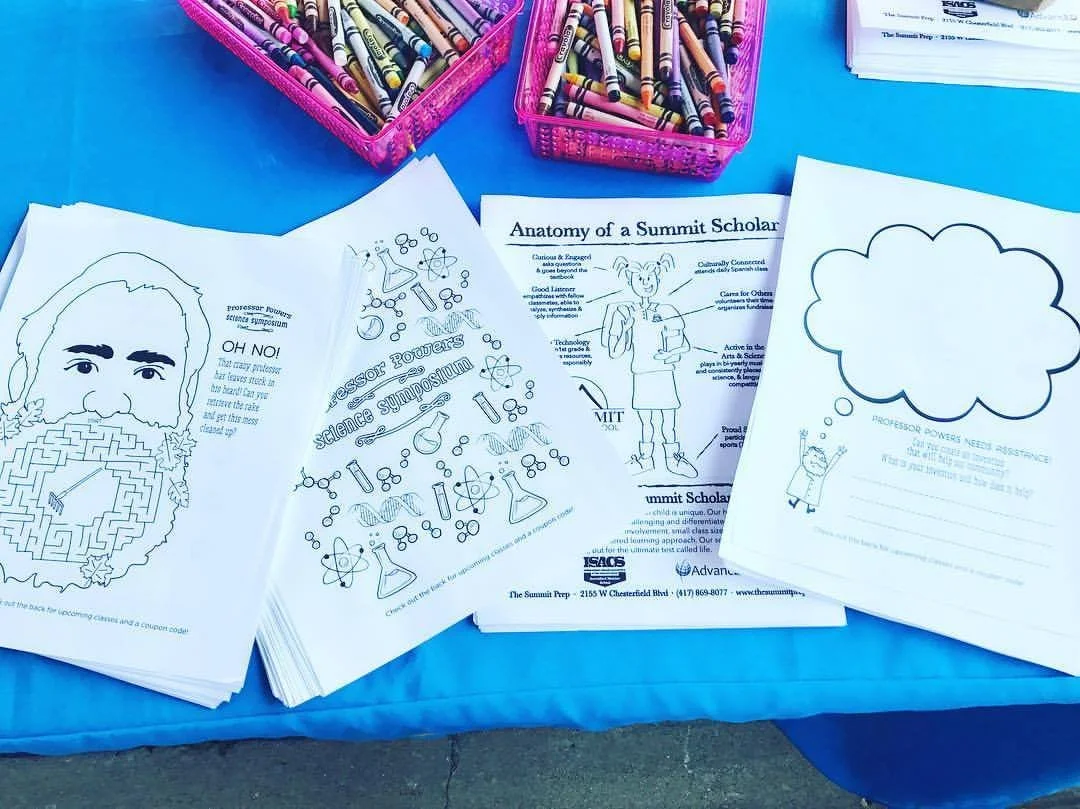Professor Powers always had a strong showing at Cider Days and Artsfest. Coloring sheets, enormous bubbles, and simple experiments, oh my!