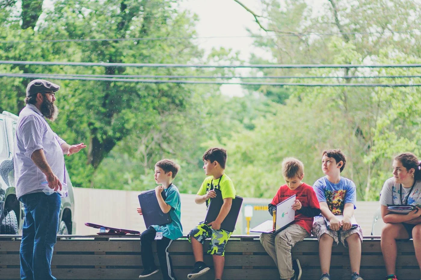 Summer camps at Farmers Park under the big awning